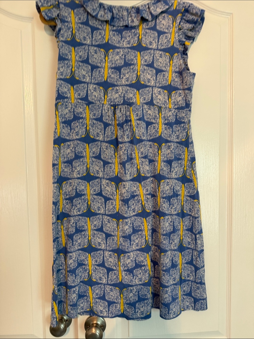 Lilly Pulitzer Blue and Yellow Ruffle-Front Printed Midi Dress - Picture 5 of 5